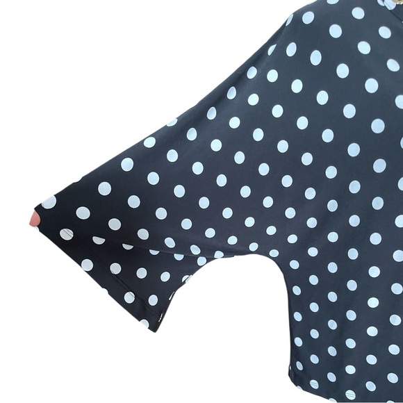 CHICOS BLACK & WHITE POLKA DOT 3/4 SLEEVE BLOUSE SZ SM - Picture 6 of 12